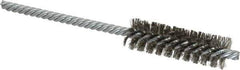 Weiler - 5/8" Diam Helical Stainless Steel Tube Brush - Double Spiral, 0.005" Filament Diam, 2" Brush Length, 5" OAL, 7/32" Diam Shank - All Tool & Supply