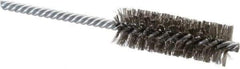 Weiler - 7/8" Diam Helical Stainless Steel Tube Brush - Double Spiral, 0.006" Filament Diam, 2-1/2" Brush Length, 5-1/2" OAL, 1/4" Diam Shank - All Tool & Supply