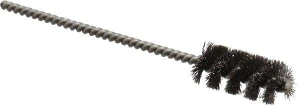 Weiler - 7/16" Diam Helical Steel Tube Brush - 0.005" Filament Diam, 1" Brush Length, 3-1/2" OAL, 1/8" Diam Stainless Steel Shank - All Tool & Supply