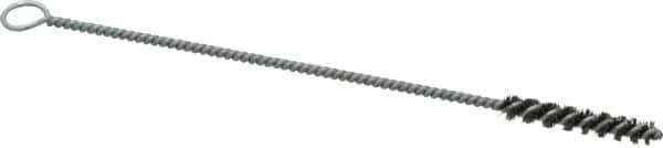Weiler - 1-1/2" Long x 1/4" Diam Steel Hand Tube Brush - Single Spiral, 7" OAL, 0.006" Wire Diam, 3/32" Shank Diam - All Tool & Supply