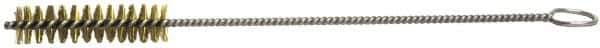 Weiler - 1-1/2" Long x 1/4" Diam Stainless Steel Hand Tube Brush - Single Spiral, 7" OAL, 0.005" Wire Diam, 3/32" Shank Diam - All Tool & Supply