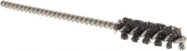 Weiler - 5/16" Diam Helical Steel Tube Brush - 0.005" Filament Diam, 1" Brush Length, 3-1/2" OAL, 1/8" Diam Stainless Steel Shank - All Tool & Supply