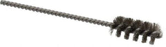 Weiler - 7/16" Diam Helical Stainless Steel Tube Brush - 0.005" Filament Diam, 1" Brush Length, 3-1/2" OAL, 1/8" Diam Stainless Steel Shank - All Tool & Supply