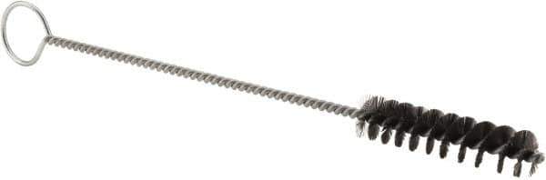 Weiler - 2-1/2" Long x 9/16" Diam Steel Hand Tube Brush - Single Spiral, 9" OAL, 0.005" Wire Diam, 5/32" Shank Diam - All Tool & Supply
