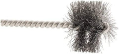 Weiler - 1-1/2" Diam Helical Steel Tube Brush - 0.0104" Filament Diam, 1" Brush Length, 3-1/2" OAL, 1/4" Diam Stainless Steel Shank - All Tool & Supply