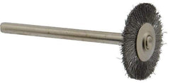 Weiler - 3/4" OD, 1/8" Shank Diam, Crimped Steel Wheel Brush - 3/16" Trim Length, 0.003" Filament Diam, 37,000 RPM - All Tool & Supply