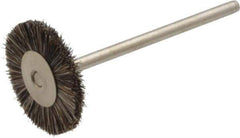 Weiler - 3/4" OD, 3/32" Shank Diam, Hair Wheel Brush - 3/16" Trim Length, 37,000 RPM - All Tool & Supply