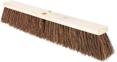 Weiler - 24" Rough Surface Palmyra Push Broom - 4" Bristle Length, Wood Block, Threaded Handle Connection, Handle Sold Separately - All Tool & Supply