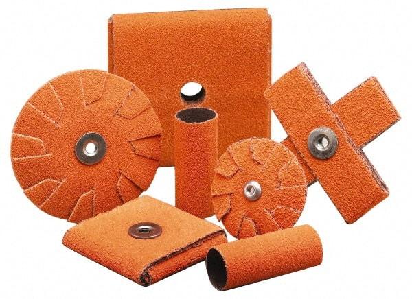 Merit Abrasives - 60 Grit, Medium Grade, Ceramic Cross Pad - 1-1/2" Long x 1-1/2" Wide x 1/2" Thick, Cloth Backed, X Backing Weight, 8 Ply, 23,000 Max RPM - All Tool & Supply