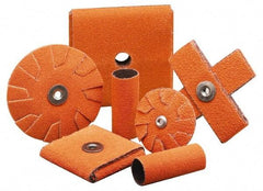 Merit Abrasives - 60 Grit, Medium Grade, Ceramic Cross Pad - 1-1/2" Long x 1-1/2" Wide x 1/2" Thick, Cloth Backed, X Backing Weight, 8 Ply, 23,000 Max RPM - All Tool & Supply