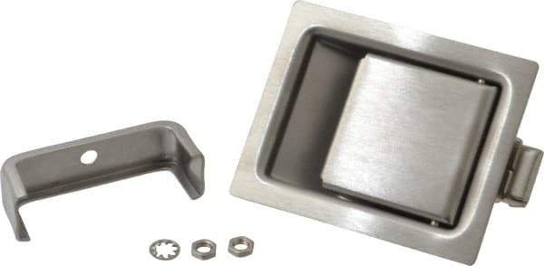 Made in USA - 3.31" Long x 2.68" Wide x 1.430" High, Paddle Latch - Stainless Steel, with Brushed Finish - All Tool & Supply