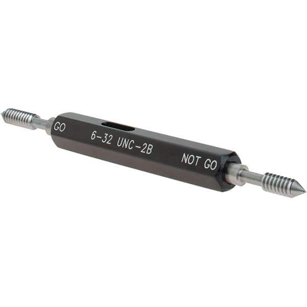 SPI - #6-32, Class 2B, Double End Plug Thread Go/No Go Gage - Steel, Size 00 Handle Included - All Tool & Supply