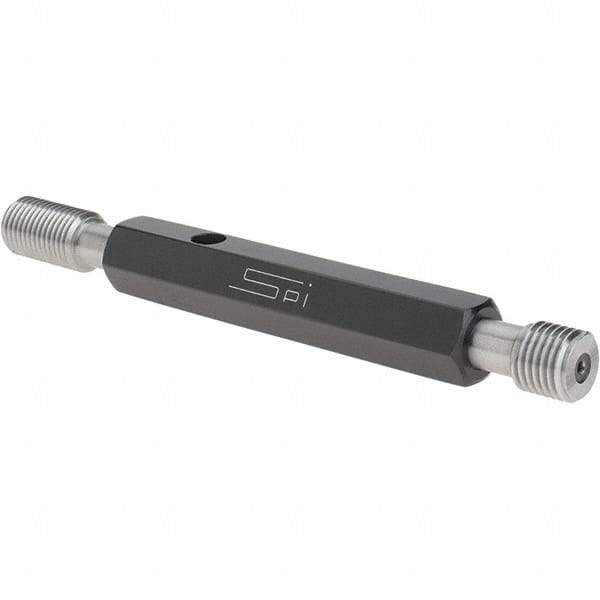 SPI - 7/16-20, Class 3B, Double End Plug Thread Go/No Go Gage - Steel, Size 2 Handle Included - All Tool & Supply