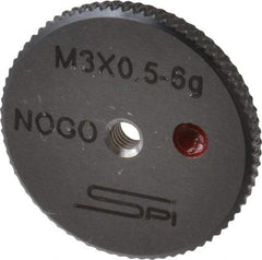 SPI - M3x0.5 No Go Single Ring Thread Gage - Class 6G, Oil Hardened Nonshrinking Steel (OHNS), NPL Traceability Certification Included - All Tool & Supply