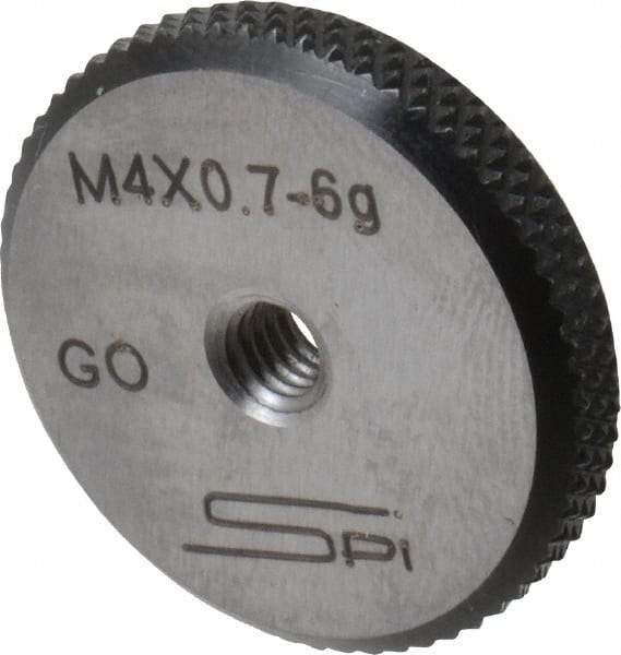 SPI - M4x0.7 Go Single Ring Thread Gage - Class 6G, Oil Hardened Nonshrinking Steel (OHNS), NPL Traceability Certification Included - All Tool & Supply