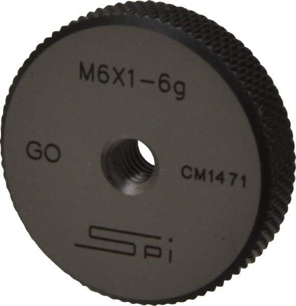 SPI - M6x1 Go Single Ring Thread Gage - Class 6G, Oil Hardened Nonshrinking Steel (OHNS), NPL Traceability Certification Included - All Tool & Supply