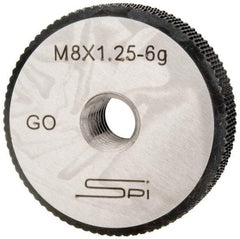 SPI - M8x1.25 Go Single Ring Thread Gage - Class 6G, Oil Hardened Nonshrinking Steel (OHNS), NPL Traceability Certification Included - All Tool & Supply