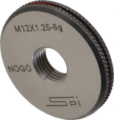 SPI - M12x1.25 No Go Single Ring Thread Gage - Class 6G, Oil Hardened Nonshrinking Steel (OHNS), NPL Traceability Certification Included - All Tool & Supply