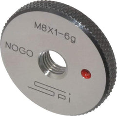 SPI - M8x1 No Go Single Ring Thread Gage - Class 6G, Oil Hardened Nonshrinking Steel (OHNS), NPL Traceability Certification Included - All Tool & Supply