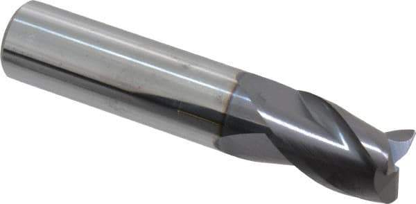 ProMax - 1/2", 3 Flute, Single End, Solid Carbide, 0.02" Corner Radius End Mill - 2-1/2" OAL, 35° Helix, Right Hand Flute, 5/8" LOC, Right Hand Cut - All Tool & Supply