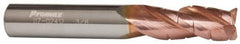 ProMax - 5/8" Diam, 1-1/4" LOC, 3 Flute Solid Carbide Roughing & Finishing Corner Radius End Mill - TiCN Finish, 3-1/2" OAL, 5/8" Shank Diam, Weldon Shank, 35° Helix, Centercutting - All Tool & Supply