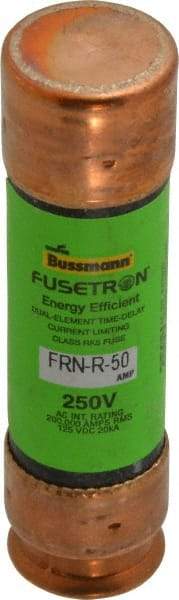 Cooper Bussmann - 125 VDC, 250 VAC, 50 Amp, Time Delay General Purpose Fuse - Fuse Holder Mount, 76.2mm OAL, 20 at DC, 200 (RMS) kA Rating, 13/16" Diam - All Tool & Supply