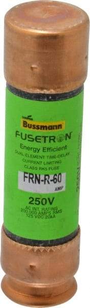 Cooper Bussmann - 125 VDC, 250 VAC, 60 Amp, Time Delay General Purpose Fuse - Fuse Holder Mount, 76.2mm OAL, 20 at DC, 200 (RMS) kA Rating, 13/16" Diam - All Tool & Supply