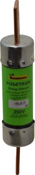 Cooper Bussmann - 250 VAC, 75 Amp, Time Delay General Purpose Fuse - Bolt-on Mount, 5-7/8" OAL, 20 at DC, 200 (RMS) kA Rating, 1-1/16" Diam - All Tool & Supply