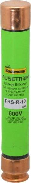 Cooper Bussmann - 300 VDC, 600 VAC, 10 Amp, Time Delay General Purpose Fuse - Fuse Holder Mount, 127mm OAL, 20 at DC, 200 (RMS) kA Rating, 13/16" Diam - All Tool & Supply