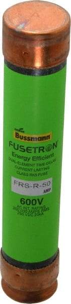 Cooper Bussmann - 250 VDC, 600 VAC, 50 Amp, Time Delay General Purpose Fuse - Fuse Holder Mount, 5-1/2" OAL, 20 at DC, 200 (RMS) kA Rating, 1-1/16" Diam - All Tool & Supply