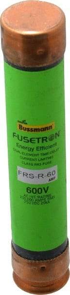 Cooper Bussmann - 250 VDC, 600 VAC, 60 Amp, Time Delay General Purpose Fuse - Fuse Holder Mount, 5-1/2" OAL, 20 at DC, 200 (RMS) kA Rating, 1-1/16" Diam - All Tool & Supply