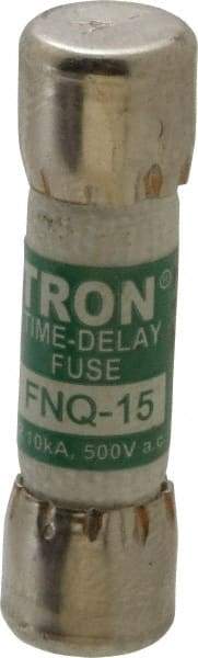 Cooper Bussmann - 500 VAC, 15 Amp, Time Delay General Purpose Fuse - Fuse Holder Mount, 1-1/2" OAL, 10 at AC kA Rating, 13/32" Diam - All Tool & Supply