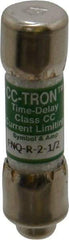 Cooper Bussmann - 300 VDC, 600 VAC, 2.5 Amp, Time Delay General Purpose Fuse - Fuse Holder Mount, 1-1/2" OAL, 200 at AC (RMS) kA Rating, 13/32" Diam - All Tool & Supply