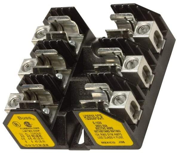 Cooper Bussmann - 1 Pole, 8 to 1/0 AWG, 250 VAC/VDC, 100 Amp, Screw Mount Fuse Block - 7.36 Inch Long x 1.81 Inch Wide x 2.06 Inch High Block - All Tool & Supply