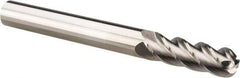 Accupro - 1/4", 4 Flute, Single End, Solid Carbide, 0.09" Corner Radius End Mill - 2-1/2" OAL, 40° Helix, Right Hand Flute, 3/4" LOC, Right Hand Cut - All Tool & Supply