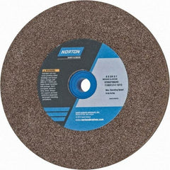 Norton - 60/80 Grit Aluminum Oxide Bench & Pedestal Grinding Wheel - 6" Diam x 1" Hole x 3/4" Thick, 4140 Max RPM, Medium Grade - All Tool & Supply