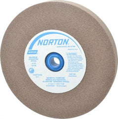 Norton - 100 Grit Aluminum Oxide Bench & Pedestal Grinding Wheel - 6" Diam x 1" Hole x 3/4" Thick, 4140 Max RPM, Fine Grade - All Tool & Supply