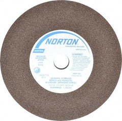 Norton - 60/80 Grit Aluminum Oxide Bench & Pedestal Grinding Wheel - 10" Diam x 1-1/4" Hole x 1" Thick, 2485 Max RPM, Medium Grade - All Tool & Supply