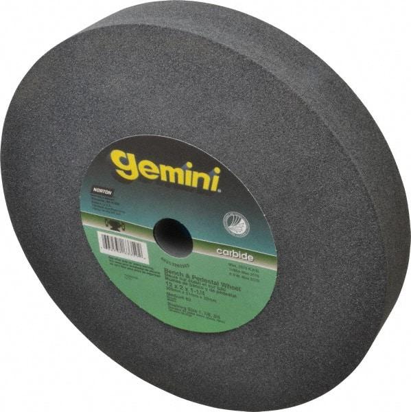 Norton - 60 Grit Silicon Carbide Bench & Pedestal Grinding Wheel - 12" Diam x 1-1/4" Hole x 2" Thick, 2070 Max RPM, Medium Grade - All Tool & Supply