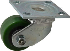 Albion - 3-1/4" Diam x 1-5/8" Wide x 4-1/4" OAH Top Plate Mount Swivel Caster - Polyurethane, 420 Lb Capacity, Roller Bearing, 4 x 4-1/2" Plate - All Tool & Supply