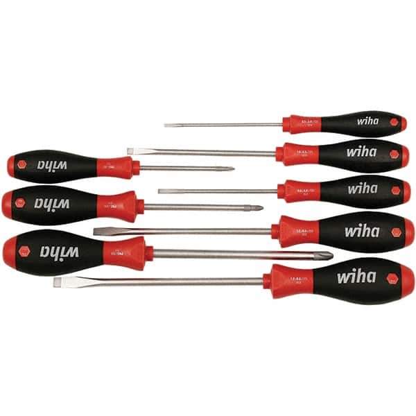 Wiha - 8 Piece Slotted & Phillips Screwdriver Set - Bit Sizes: Philips #1, #2 & #3, Comes in Box - All Tool & Supply