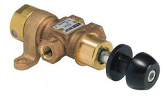 Parker - 1/2" NPT HD Manual Spool Valve - 3-Way, 2-Position Detent, Knob Type, Ball Detent & Panel Mounting - All Tool & Supply