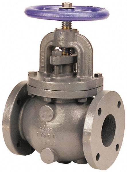 NIBCO - 2-1/2" Pipe, Flanged Ends, Iron Renewable Globe Valve - Iron Trim Disc, Bolted Bonnet, 200 psi WOG, 125 psi WSP, Class 125 - All Tool & Supply