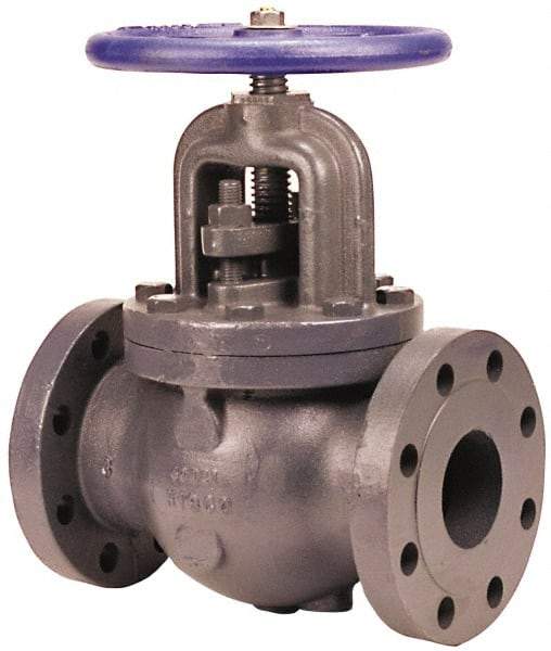 NIBCO - 6" Pipe, Flanged Ends, Iron Renewable Globe Valve - Bronze Disc, Bolted Bonnet, 500 psi WOG, 250 psi WSP, Class 250 - All Tool & Supply