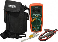 Extech - EX520, CAT IV, 1,000 VAC/VDC, Digital True RMS Multimeter - 40 mOhm, Measures Voltage, Capacitance, Current, Frequency, Resistance, Temperature - All Tool & Supply