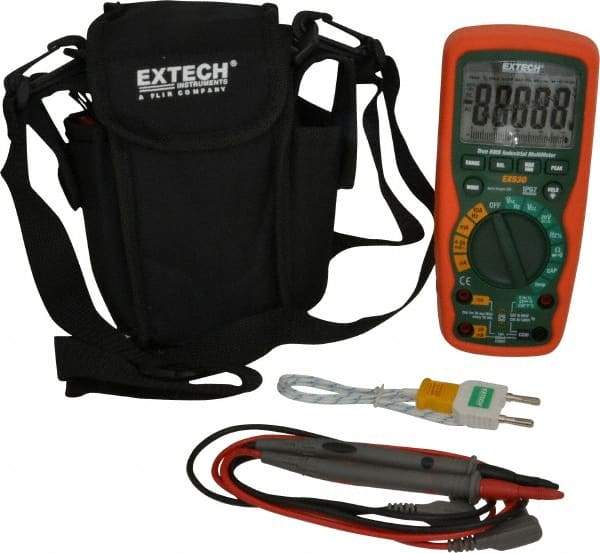 Extech - EX530, CAT IV, 1,000 VAC/VDC, Digital True RMS Multimeter - 40 mOhm, Measures Voltage, Capacitance, Current, Frequency, Resistance, Temperature - All Tool & Supply