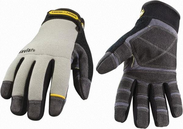 Youngstown - Size XL (10), ANSI Cut Lvl 3, Puncture Lvl 4, Abrasion Lvl 4, Kevlar Cut & Puncture Resistant Gloves - Kevlar Lining, Hook & Loop Cuff, Black/Gray, Paired - All Tool & Supply