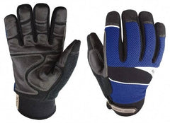 Youngstown - Size M (8), ANSI Cut Lvl 4, Puncture Lvl 3, Abrasion Lvl 4, Kevlar Cut & Puncture Resistant Gloves - Kevlar/Micro Fleece Lining, Hook & Loop Cuff, Blue/Black, Paired - All Tool & Supply