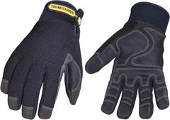 Youngstown - Size L (9) Synthetic Suede Cold Protection & Waterproof Work Gloves - For Mechanic's & Lifting, Uncoated, Hook & Loop Cuff, Full Fingered, Black, Paired - All Tool & Supply