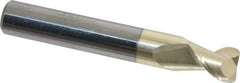 Accupro - 3/8", 2 Flute, Single End, Solid Carbide, 0.03" Corner Radius End Mill - 2-1/2" OAL, 45° Helix, Right Hand Flute, 1/2" LOC, Right Hand Cut - All Tool & Supply